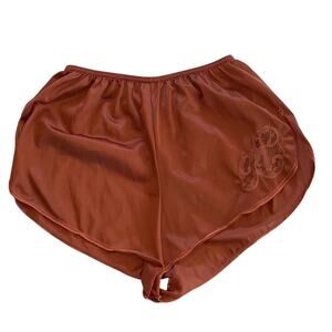 Vintage Maidenform Sweet Nothings Satin Burnt Orange Tap Pants, Lace, Size 5